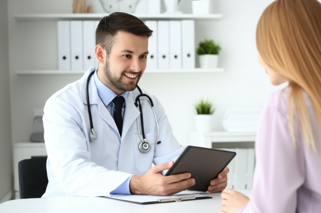 Doctor with patient